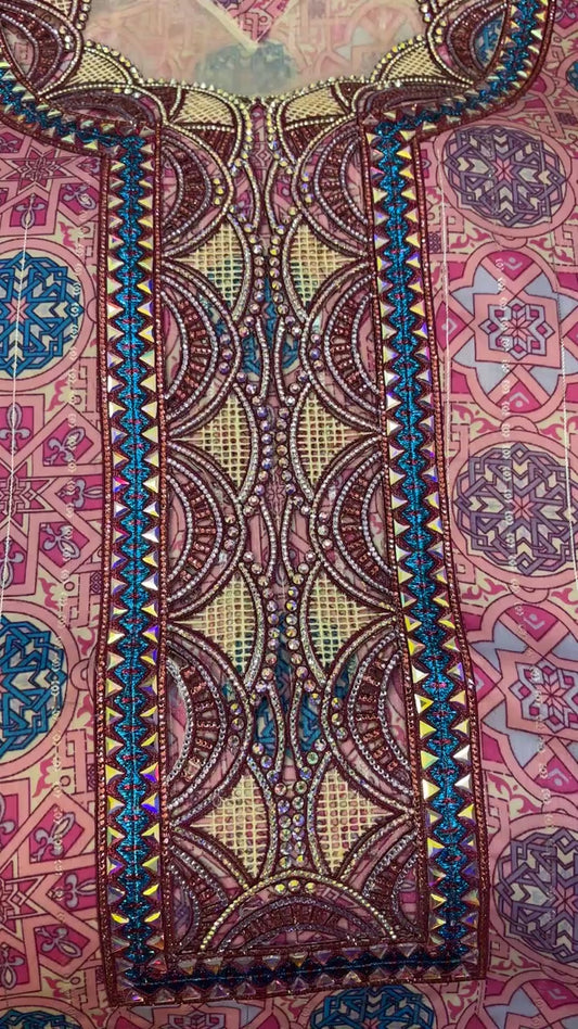 قطن عمودي بخيوط الزري🔹🔷🩷🔷🔹
